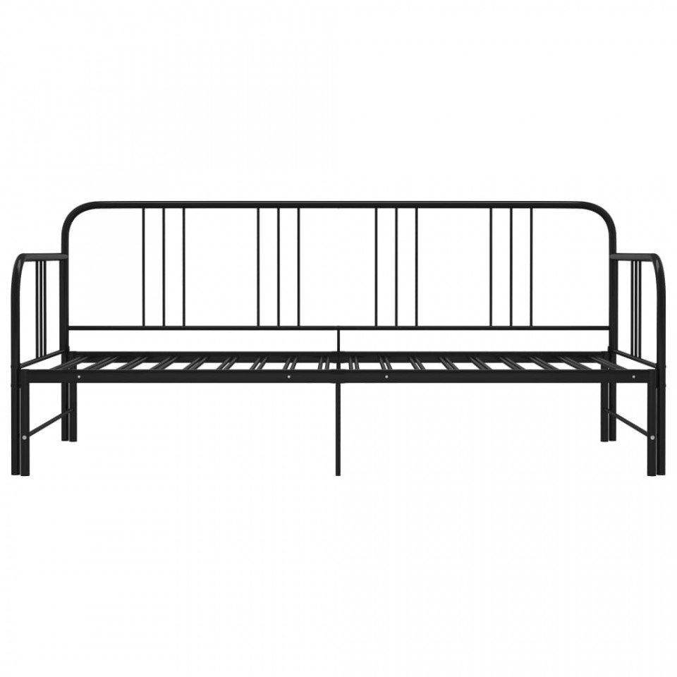 Cadru pat canapea extensibilă, negru, 90 x 200 cm, metal