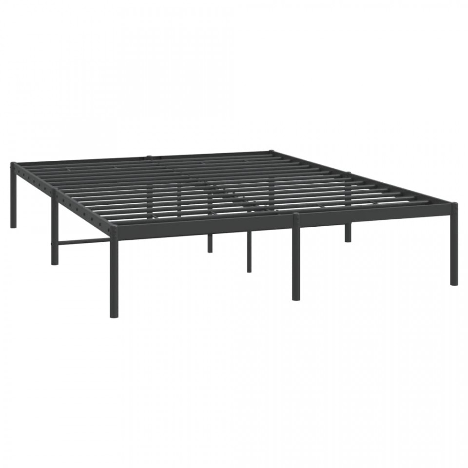 Cadru pat metalic, negru, 160x200 cm
