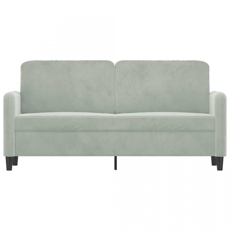 Canapea cu 2 locuri, gri deschis, 140 cm, catifea - 2 | YEO
