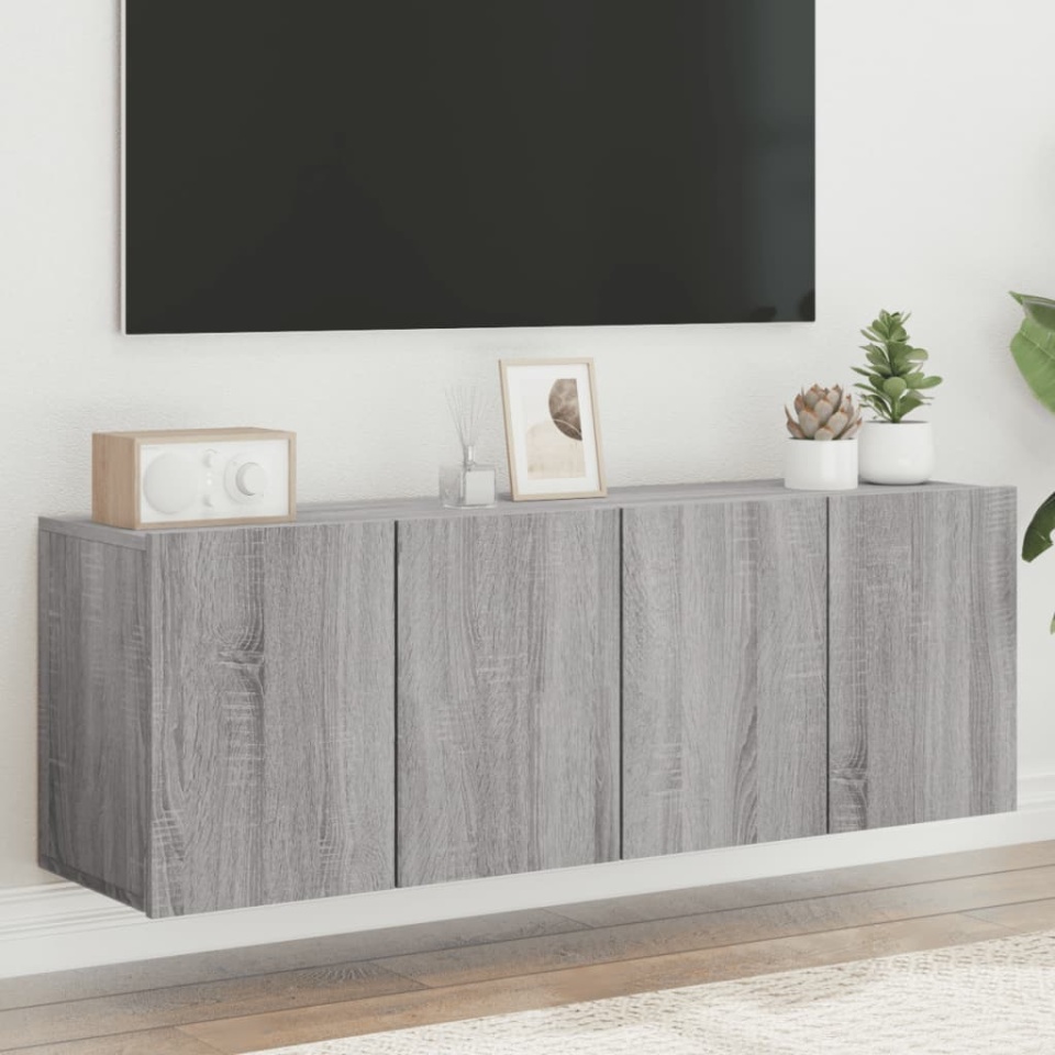 Comodă TV de perete, 2 buc. gri sonoma, 60x30x41 cm