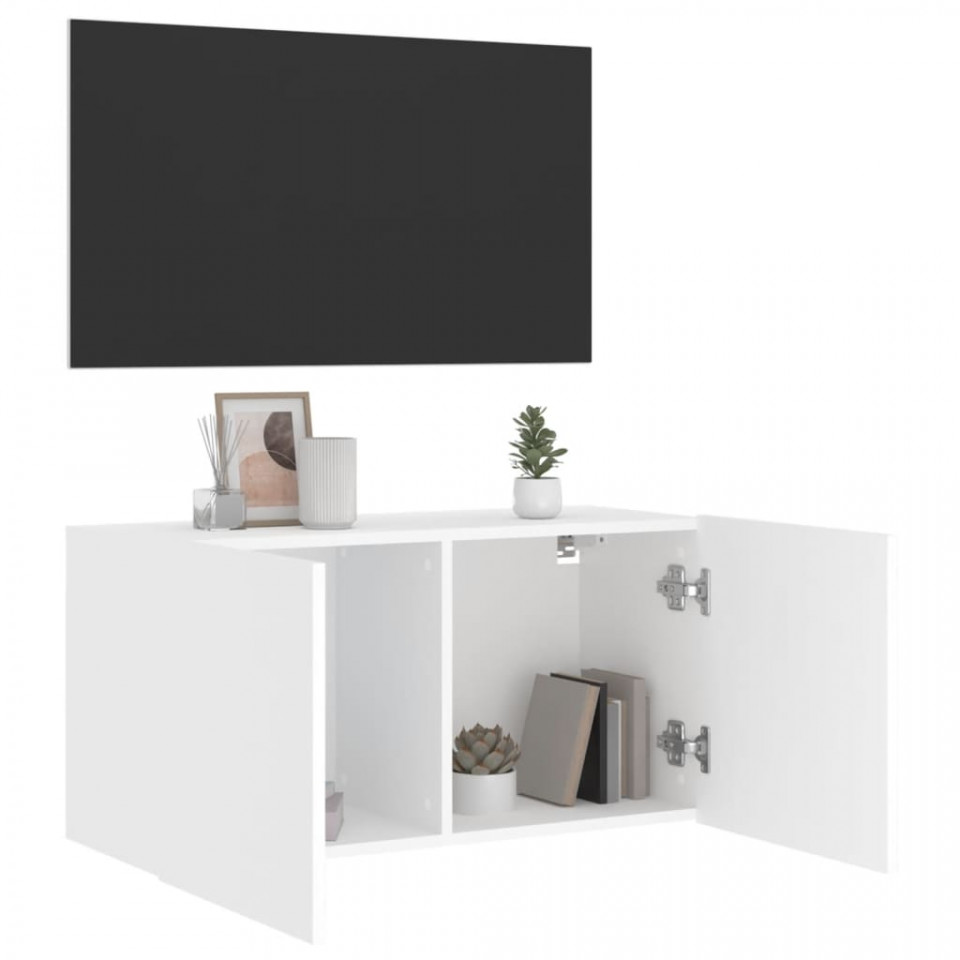 Comodă TV de perete, alb, 80x30x41 cm