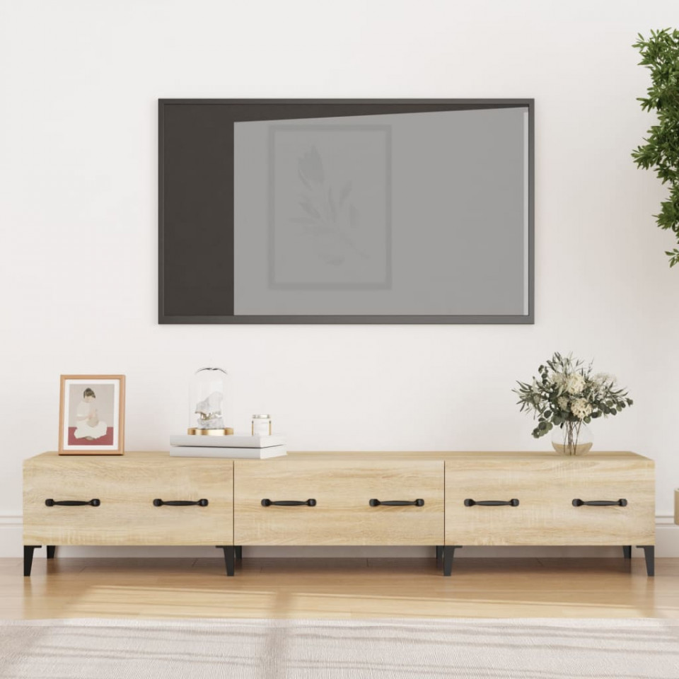 Comodă tv, stejar sonoma, 150x34,5x30 cm, lemn prelucrat