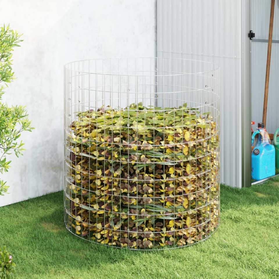 Compostor de grădină, Ø100x100 cm, oțel galvanizat