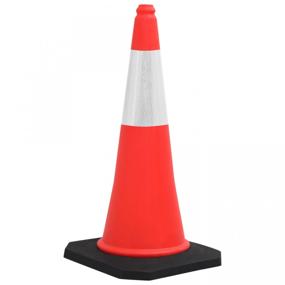 Conuri rutiere reflectorizante cu baze grele 4 buc. 75 cm