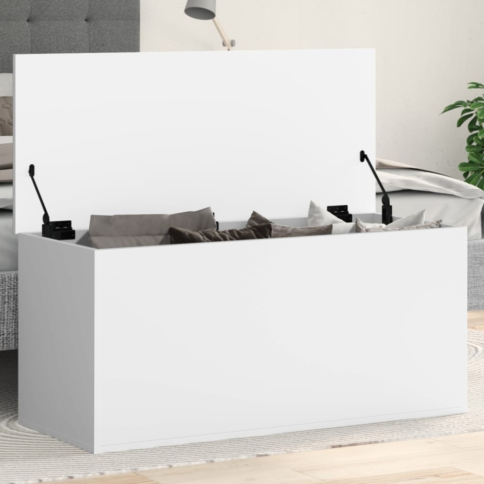 Cutie de depozitare, alb, 100x42x46 cm, lemn prelucrat