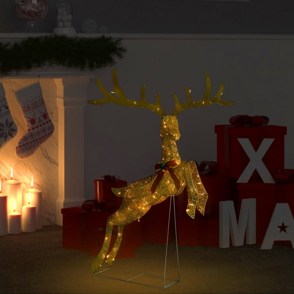 Decorațiune ren zburător de Crăciun 120 LED alb cald auriu Casa Practica