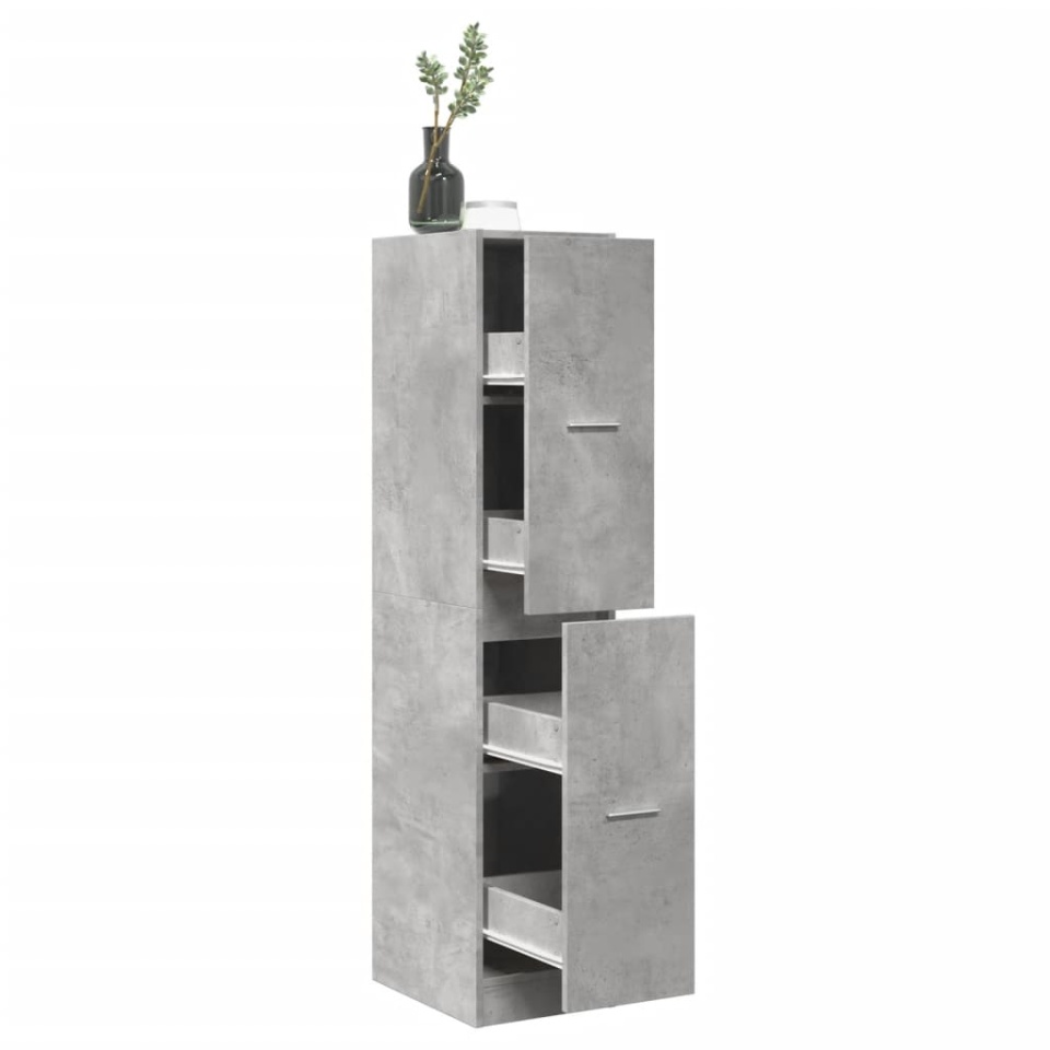 Dulap de farmacie, gri beton, 30x41x144,5 cm, lemn prelucrat