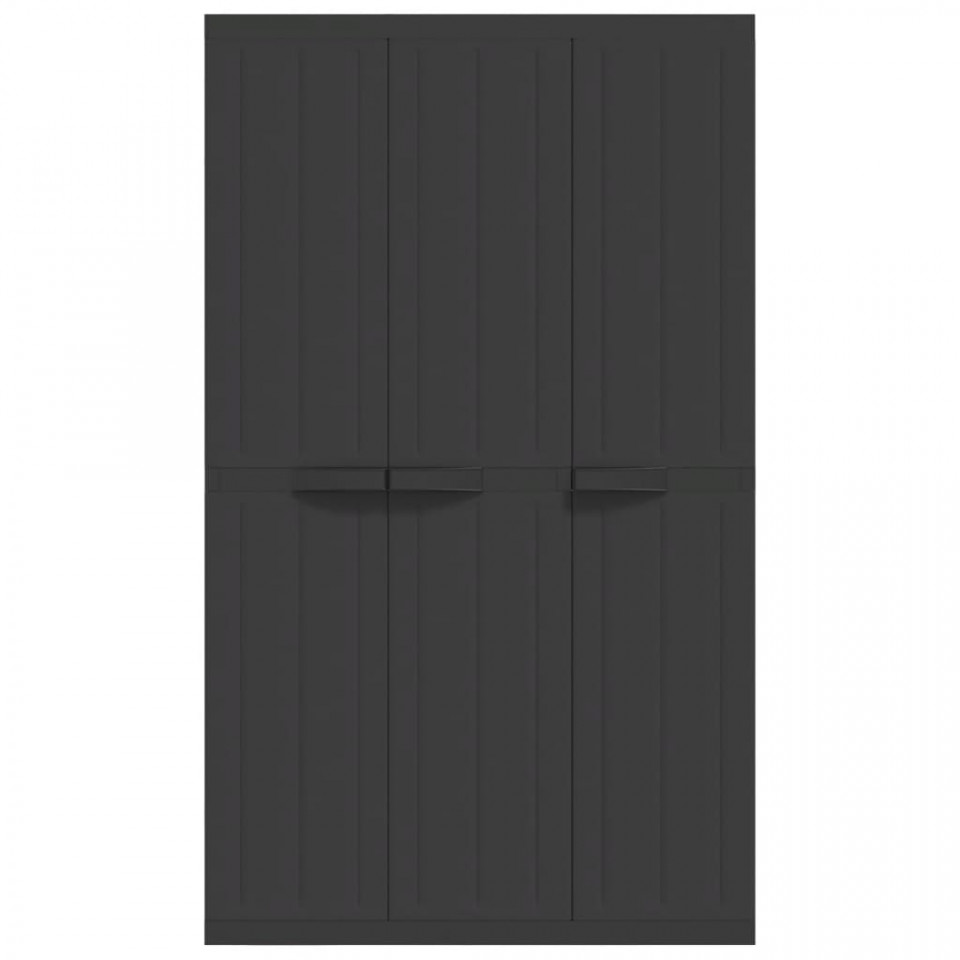 Dulap depozitare de exterior, negru, 97x37x165 cm, PP