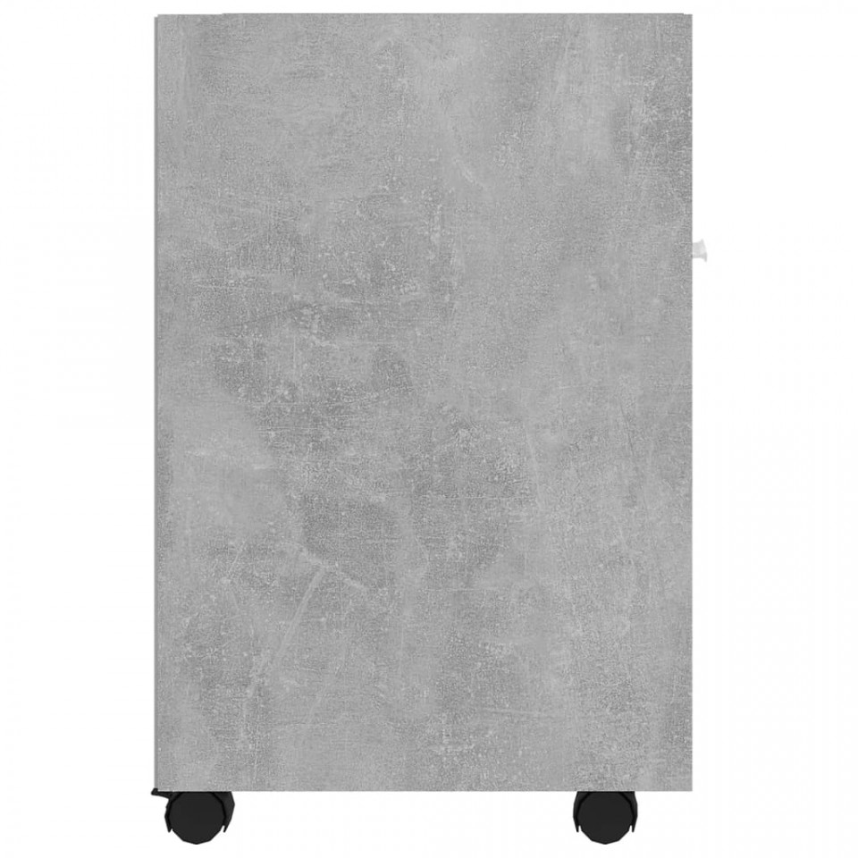 Dulap lateral cu roți, gri beton, 33x38x60 cm, PAL