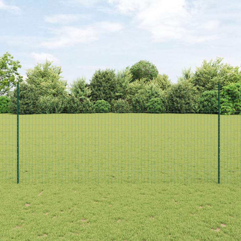Gard Euro cu 5 posturi U Verde 1.6x10 m Oțel