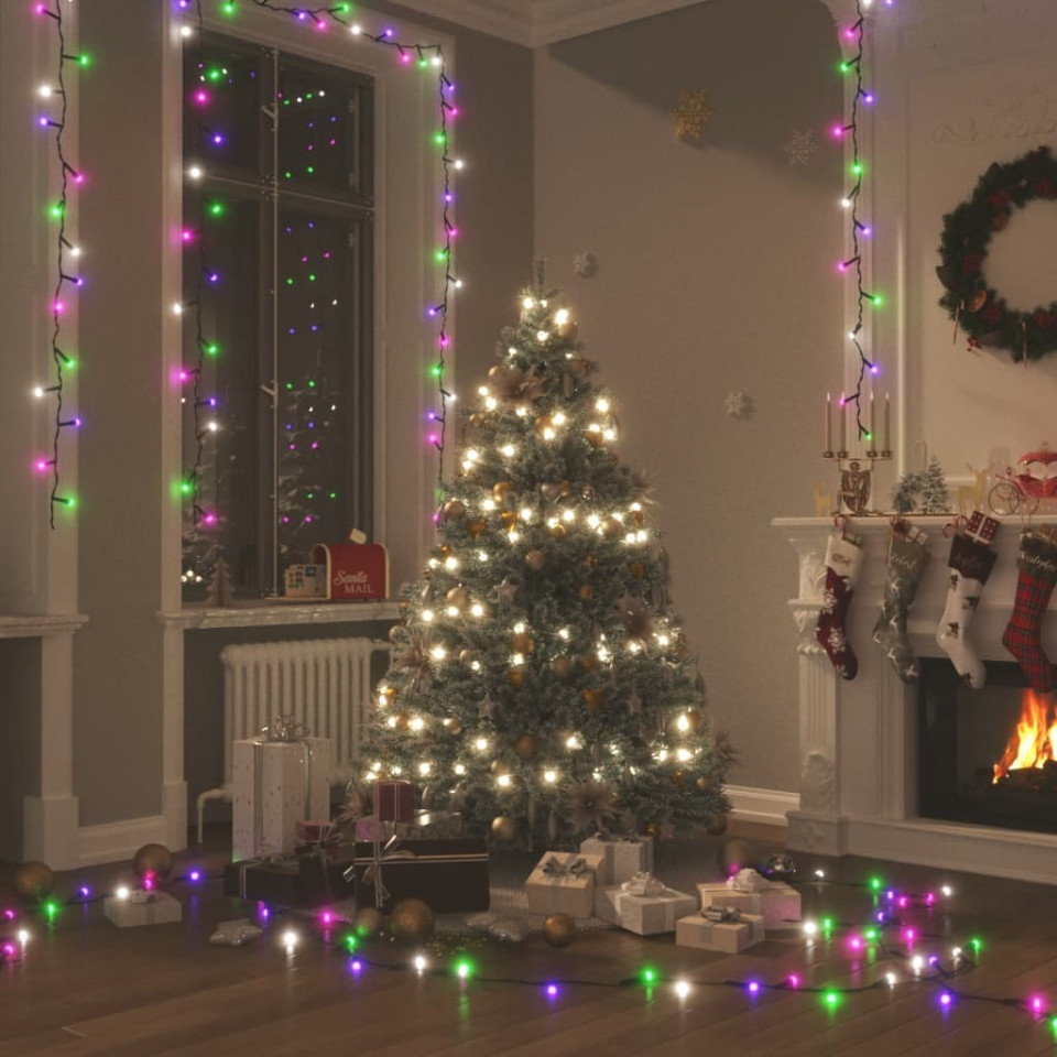 Instalație cu 150 led-uri, multicolor pastel, 15 m, pvc