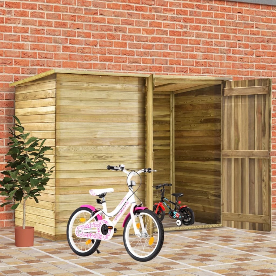 Magazie de grădină de bicicletă, 232x110x170 cm, pin tratat