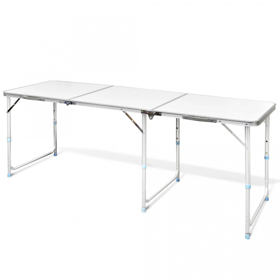Masă camping din aluminiu reglabilă 180 x 60 cm