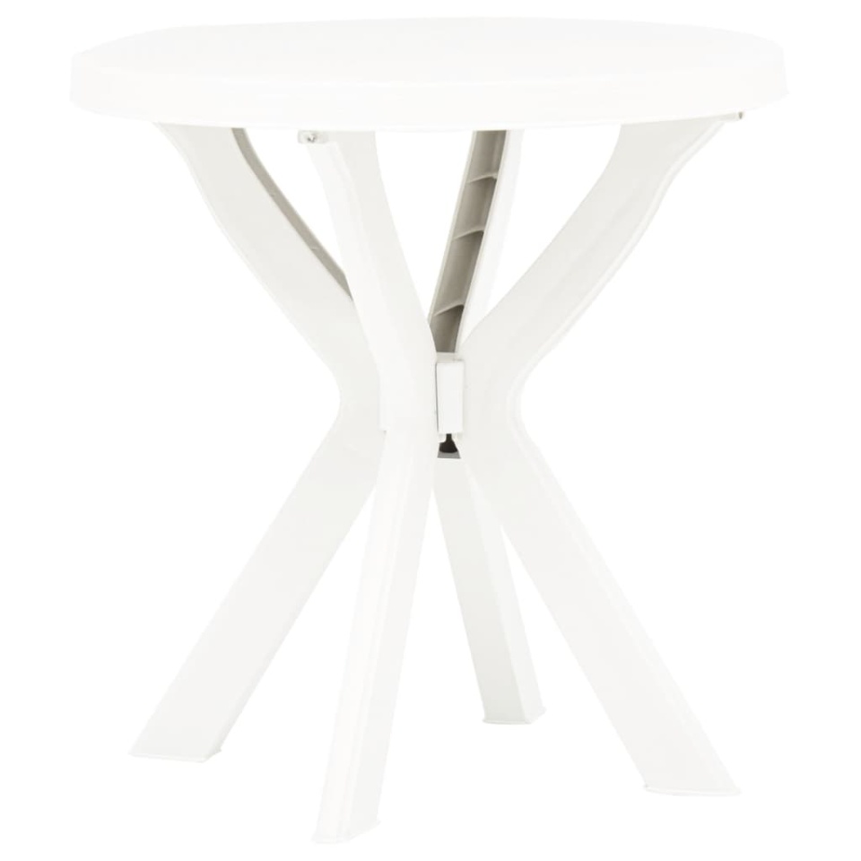 Masă de bistro, alb, Ø70 cm, plastic