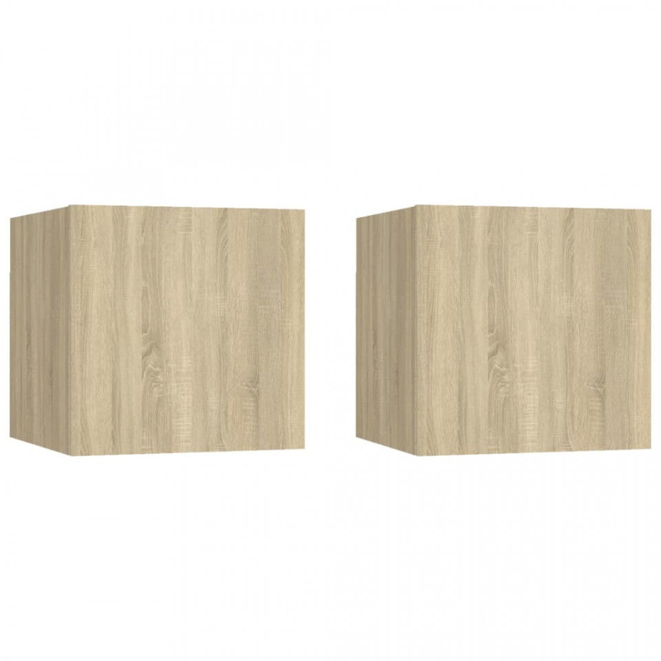 Noptiere, 2 buc., stejar sonoma, 30,5x30x30cm, pal
