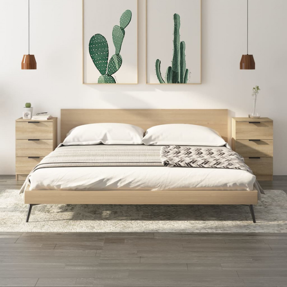 Noptiere, 2 buc., stejar sonoma, 40x36x65 cm