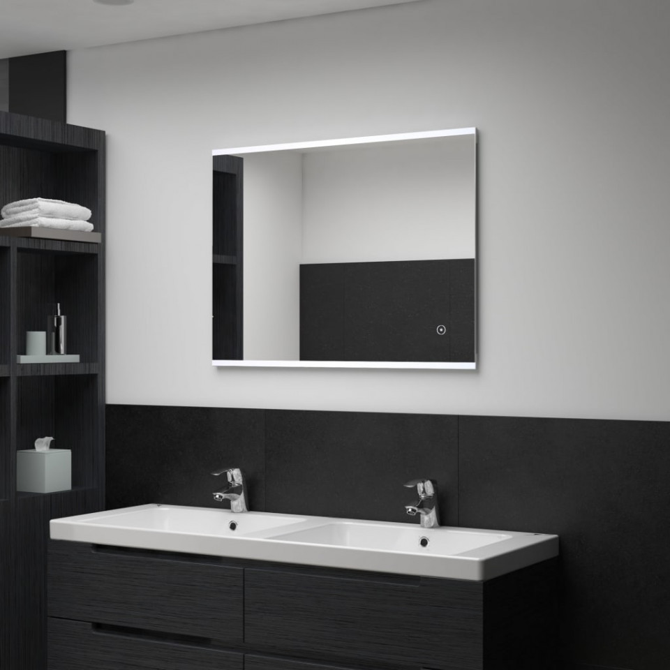 Oglindă cu LED de perete de baie cu senzor tactil, 80 x 60 cm Casa Practica imagine noua
