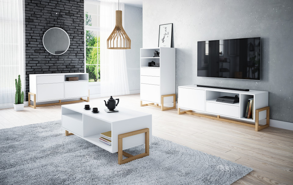 Oslo Tv Stand White Le 2K