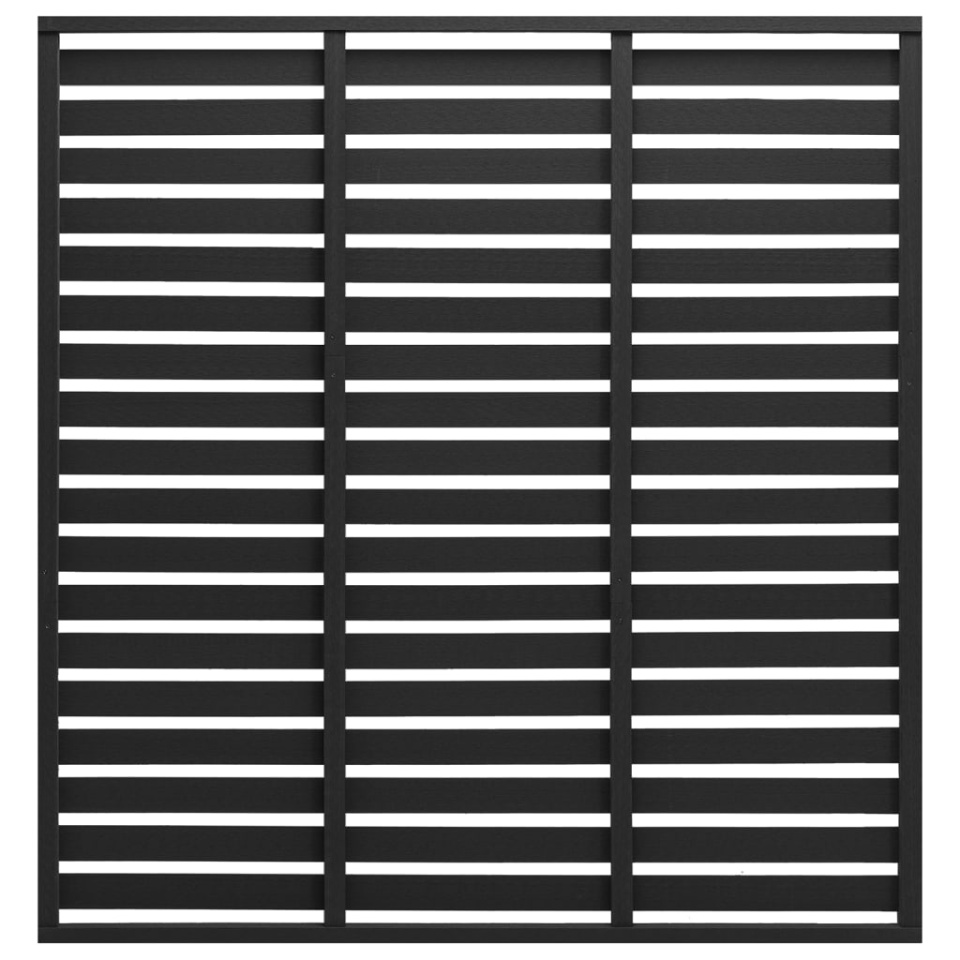 Panou de gard, negru, 180x180 cm, WPC