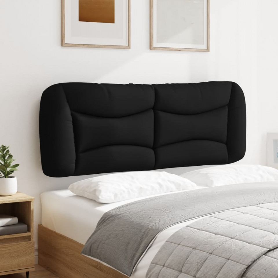 Pernă pentru tăblie de pat, negru, 120 cm, material textil