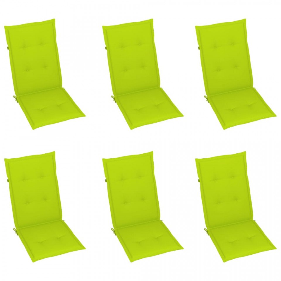 Perne scaun de grădină, 6 buc., verde aprins, 120x50x4 cm 120x50x4 imagine noua