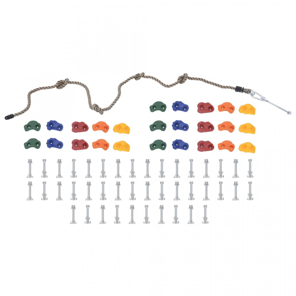 Pietre de cățărat cu funie, 25 buc., multicolor (IN