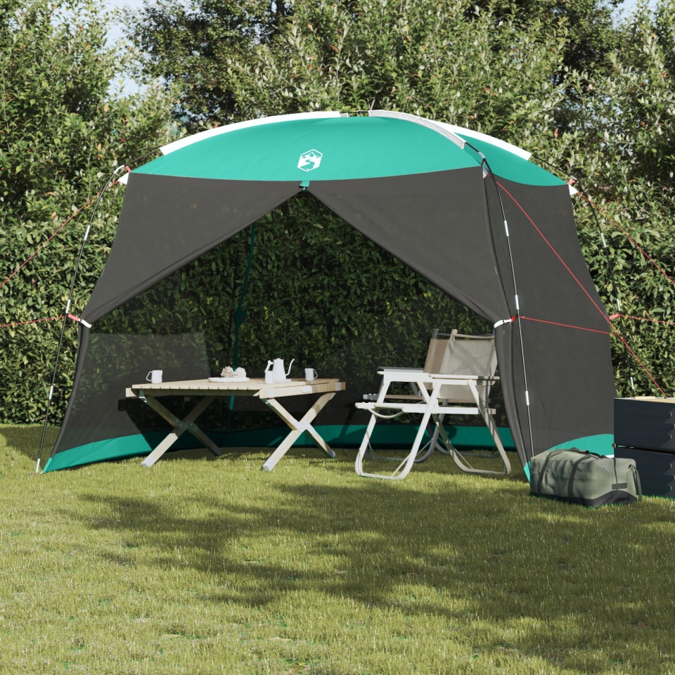 Plasă de țânțari pentru camping cu ușă Verde 4 persoane Impermeabilă