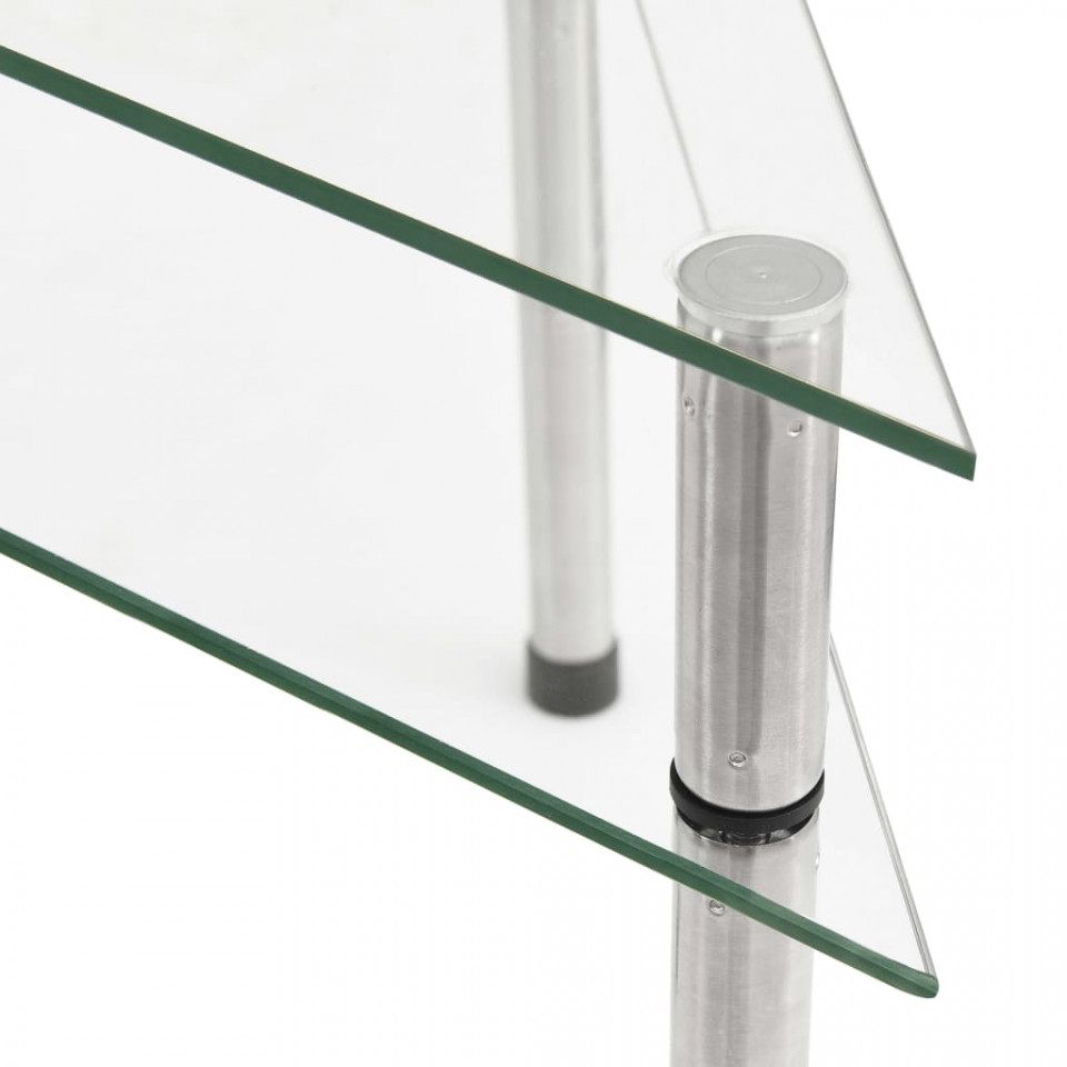 Raft de bucătărie transparent, 49,5x35x19 cm, sticlă securizată