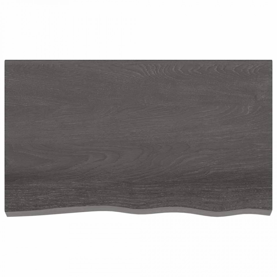 Raft de perete gri închis 100x60x2 cm lemn masiv stejar tratat