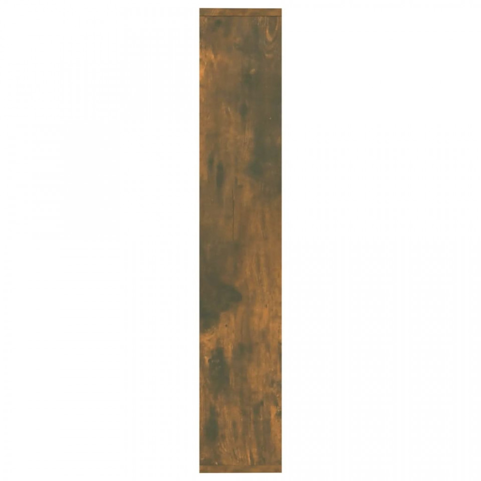 Raft de perete, stejar fumuriu, 36x16x90 cm, lemn prelucrat