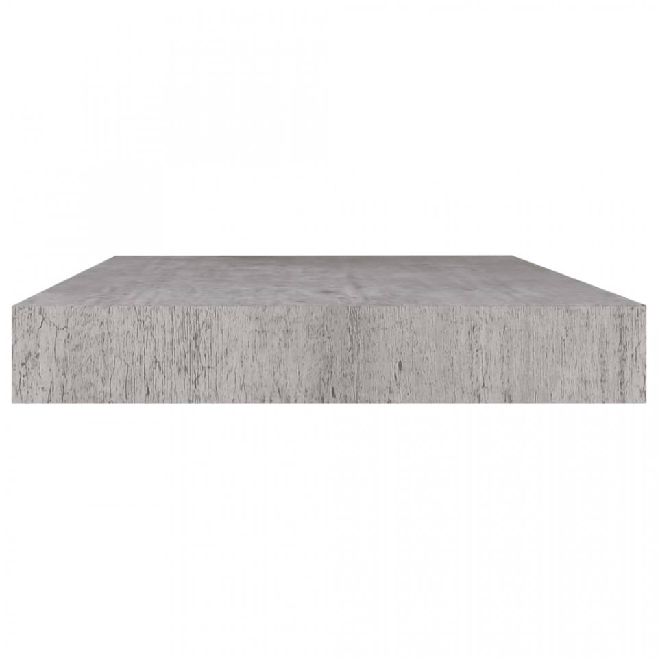 Raft de perete suspendat, gri beton, 50x23x3,8 cm, MDF