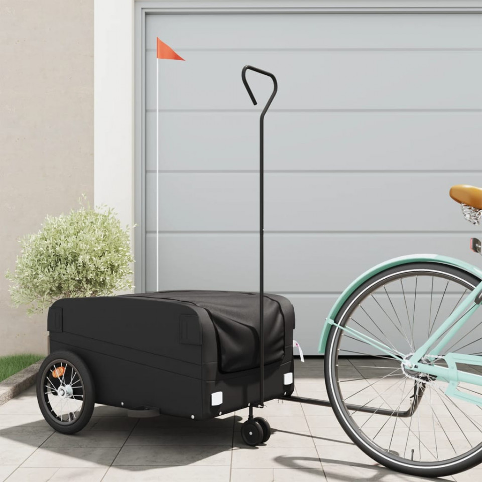 Remorcă pentru biciclete, negru, 45 kg, fier