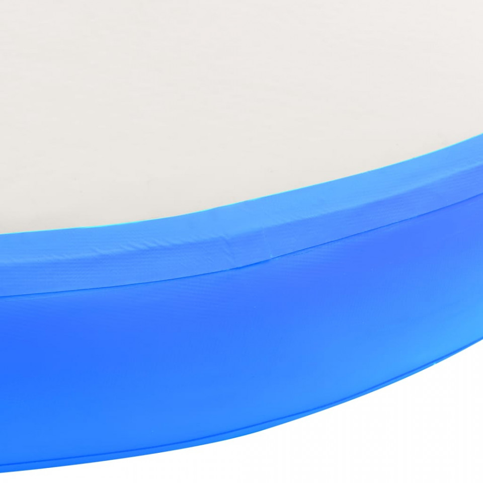 Saltea gimnastică gonflabilă cu pompă albastru 100x100x20cm PVC