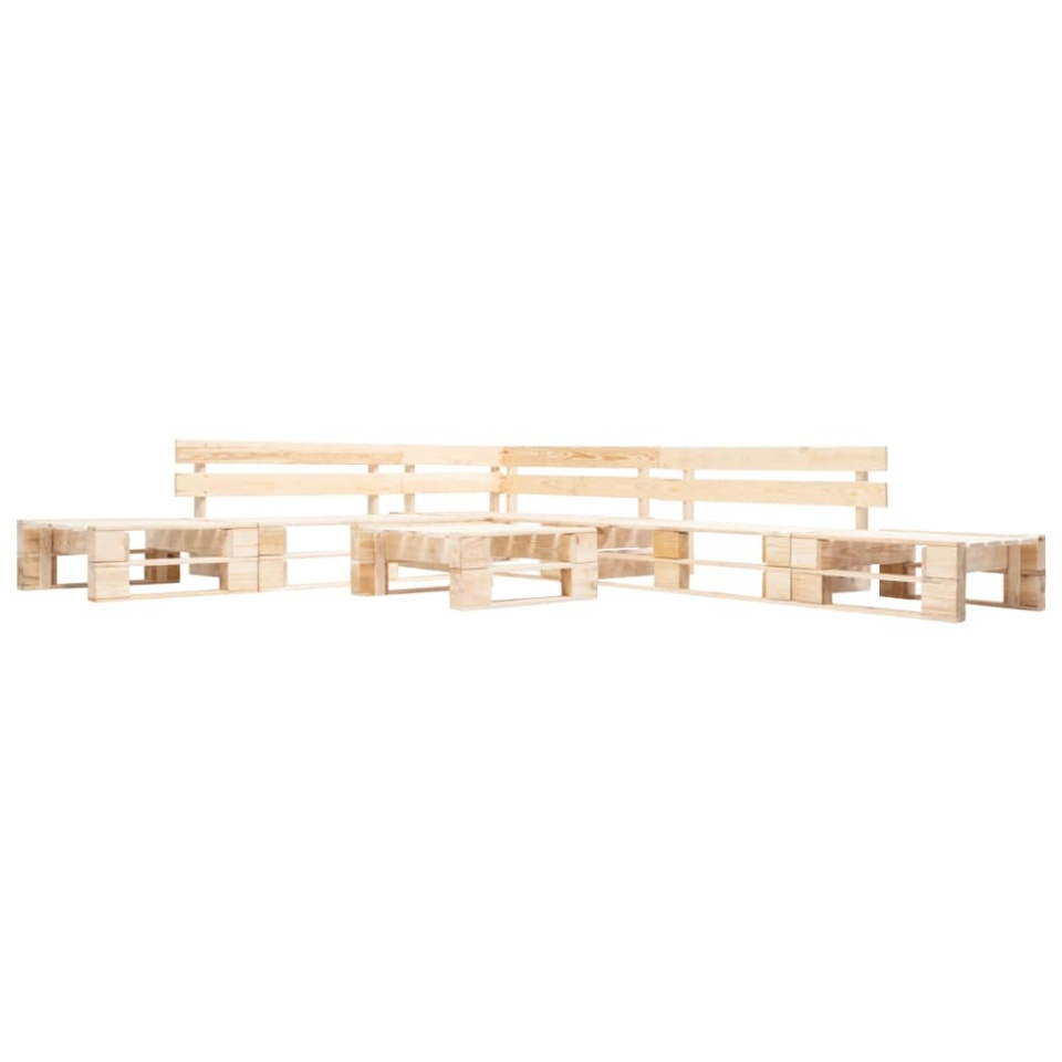 Set mobilier de grădină paleți, 6 piese, natural, lemn