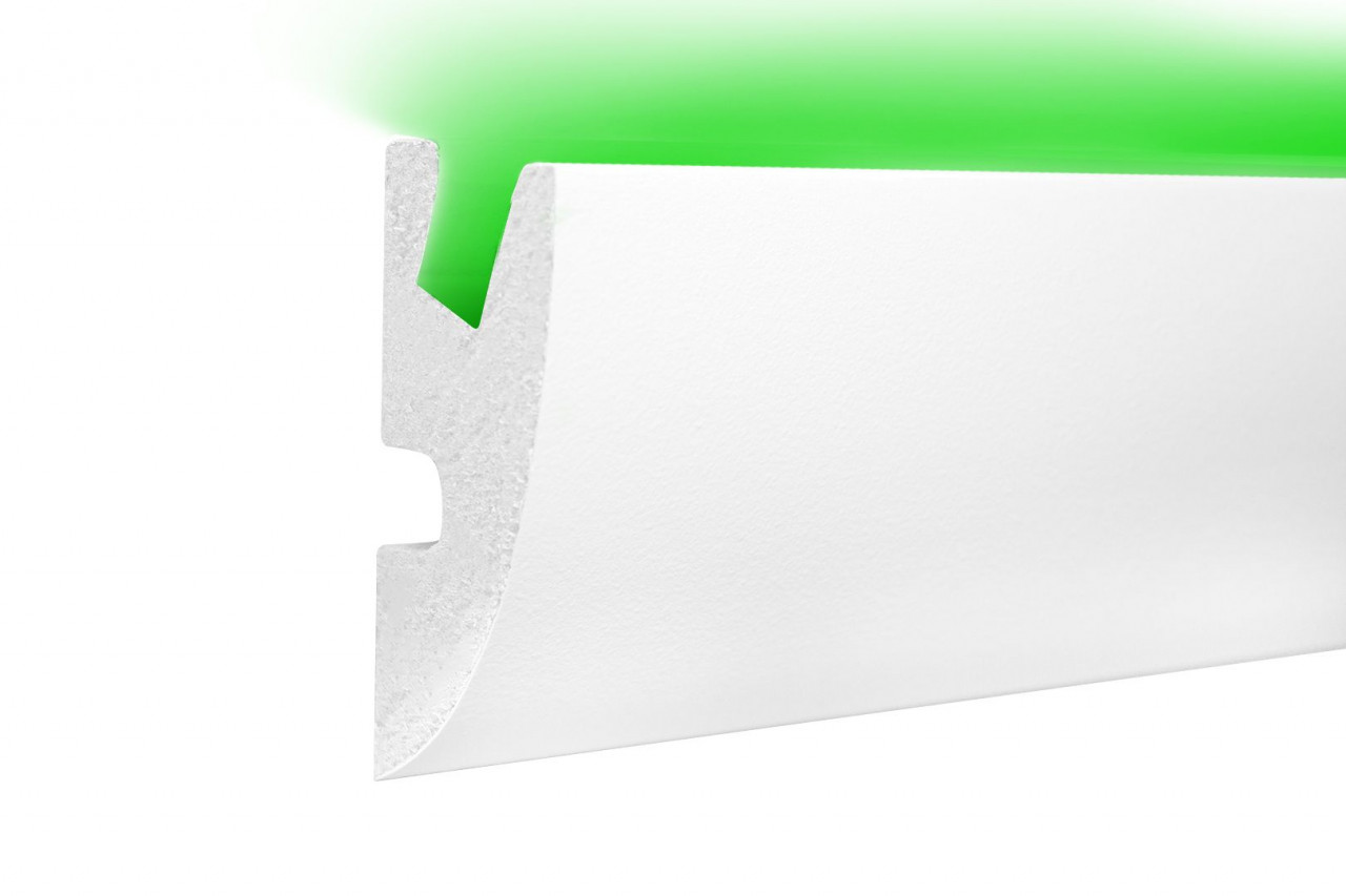 Profil pentru banda LED din polistiren extrudat acoperit cu rasina minerala KD304 - 9.5x4.5x115 cm