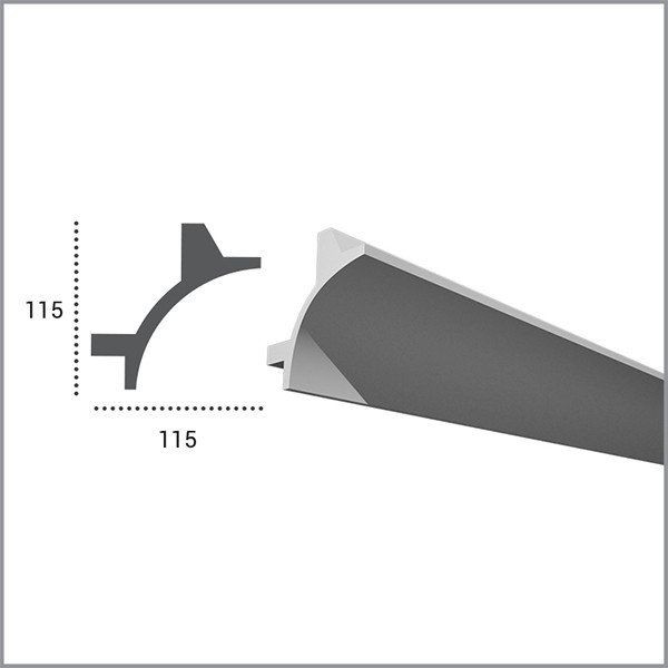 Profil pentru banda LED din poliuretan KF706 - 11.5x11.5x200 cm - 1 | YEO