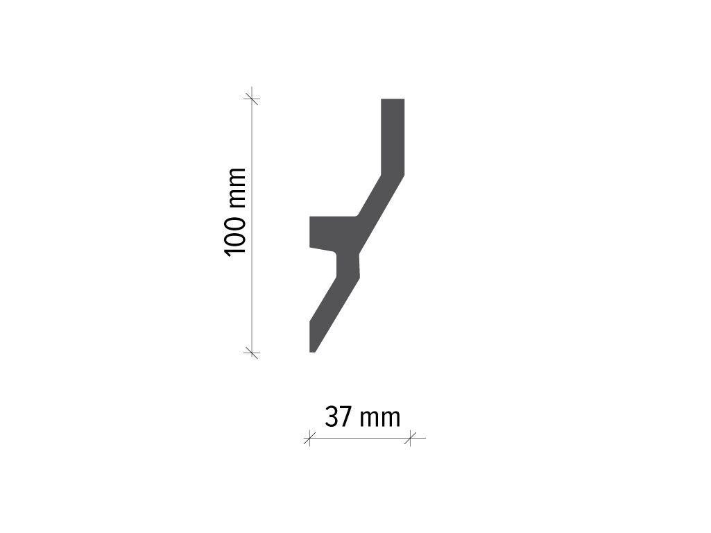 Profil pentru banda LED din poliuretan KF720 - 10x3.7x200 cm