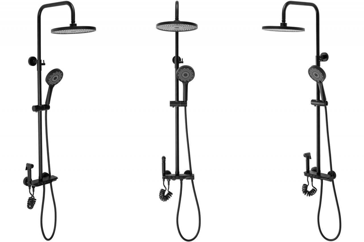 Coloana de dus cu termostat Rea Max negru mat plus dus igienic - 3 | YEO