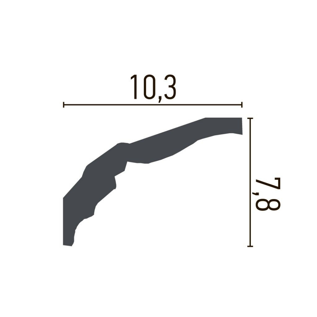 Cornisa decorativa din poliuretan Flexibil C751F - 7.8x10.3x200 cm