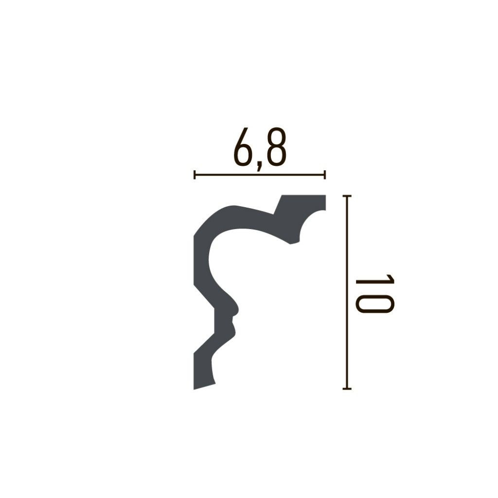 Cornisa decorativa din poliuretan Flexibil P856F - 10x6.8x200 cm