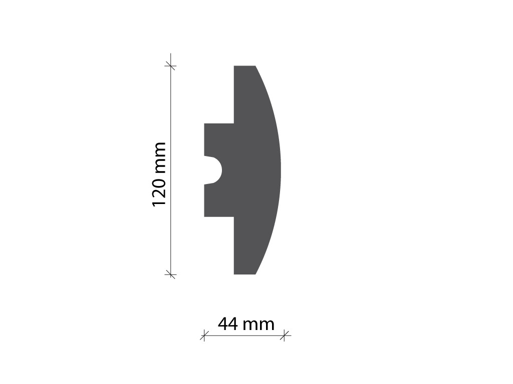 Profil pentru banda LED din polistiren extrudat acoperit cu rasina minerala KD506 - 12x4.4x115 cm