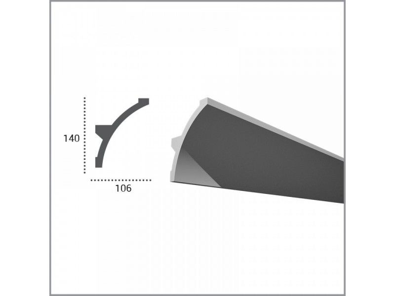 Profil pentru banda LED din poliuretan KF708 - 14x10.6x200 cm - 1 | YEO