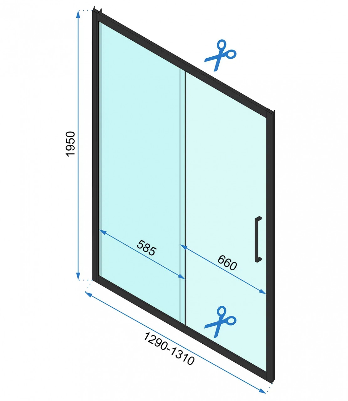 Usa de nisa culisanta Rea Rapid Slide 130 cm sticla 6 mm crom