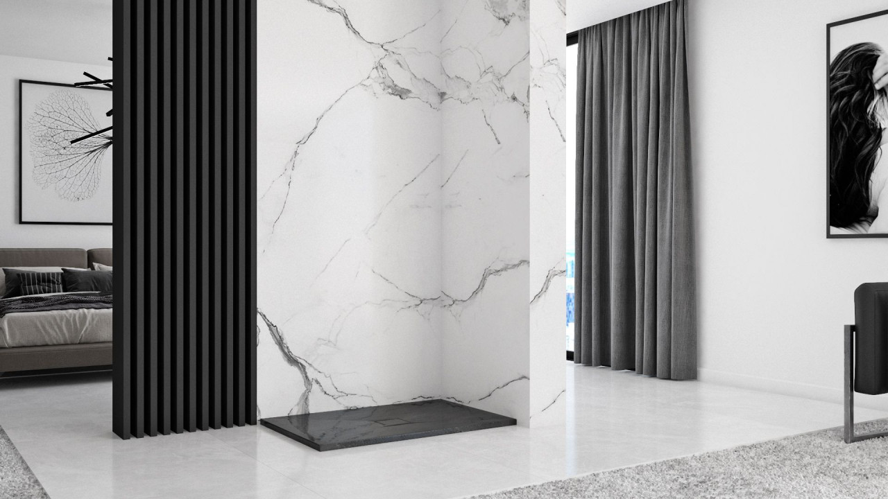 Cadita dus dreptunghiulara Rea Stone 80x100 negru - 4 | YEO