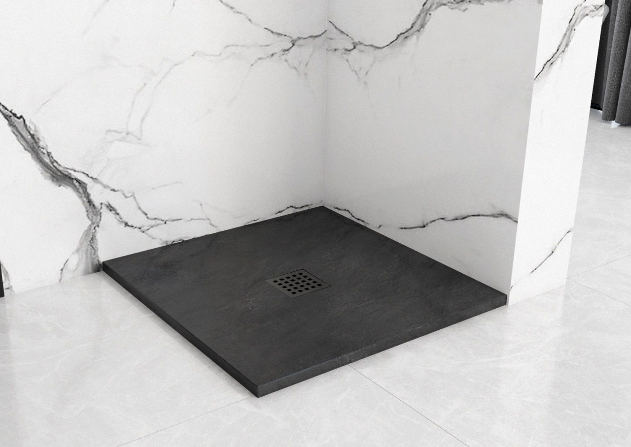 Cadita dus patrata Rea Rock 90x90 negru - 3 | YEO