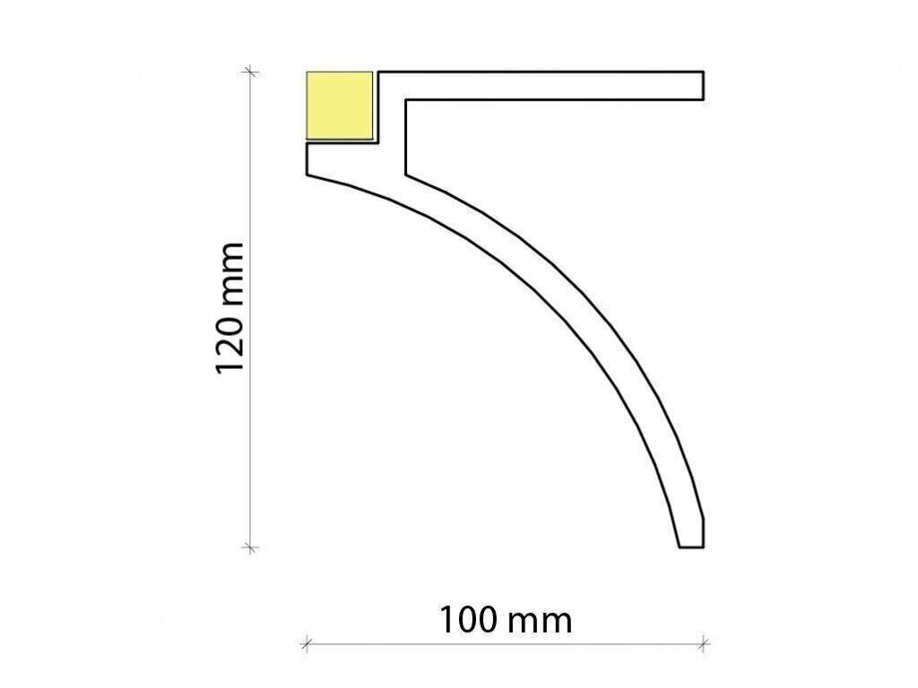 Profil pentru banda LED din poliuretan KF802 - 12x10x200 cm