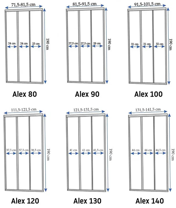 Usa de nisa culisanta Rea Alex 100 cm sticla 4 mm crom