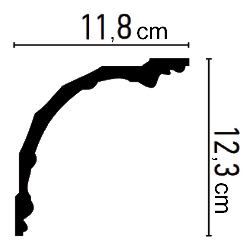 Cornisa decorativa din poliuretan C793 - 12.3x11.8x200 cm