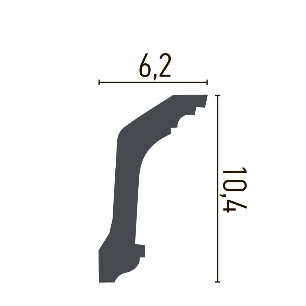 Cornisa decorativa din poliuretan Flexibil C788F - 10.4x6.2x200 cm
