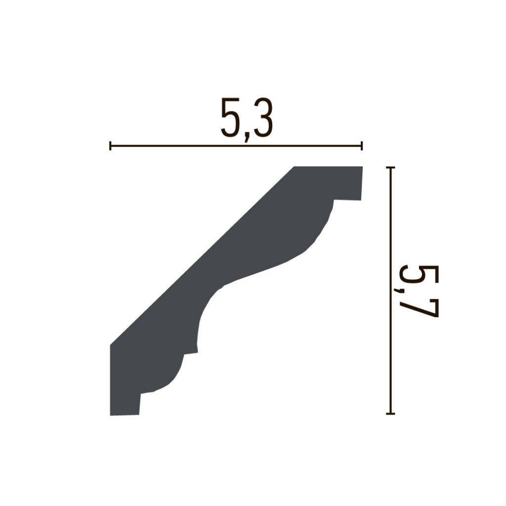 Cornisa decorativa din poliuretan Flexibil P805F - 5.7x5.3x200 cm